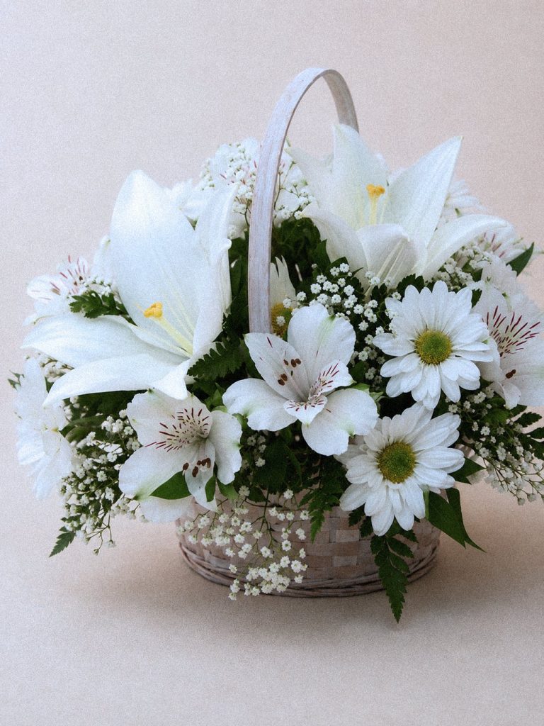 Ivory Lily Basket